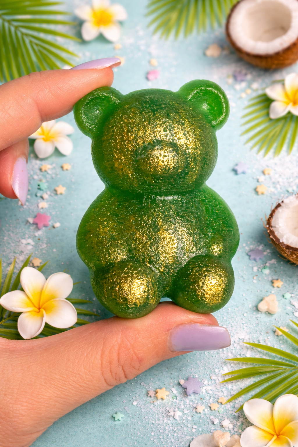 Coconut Pandan Teddy Bear – Handcrafted Crystal Candy
