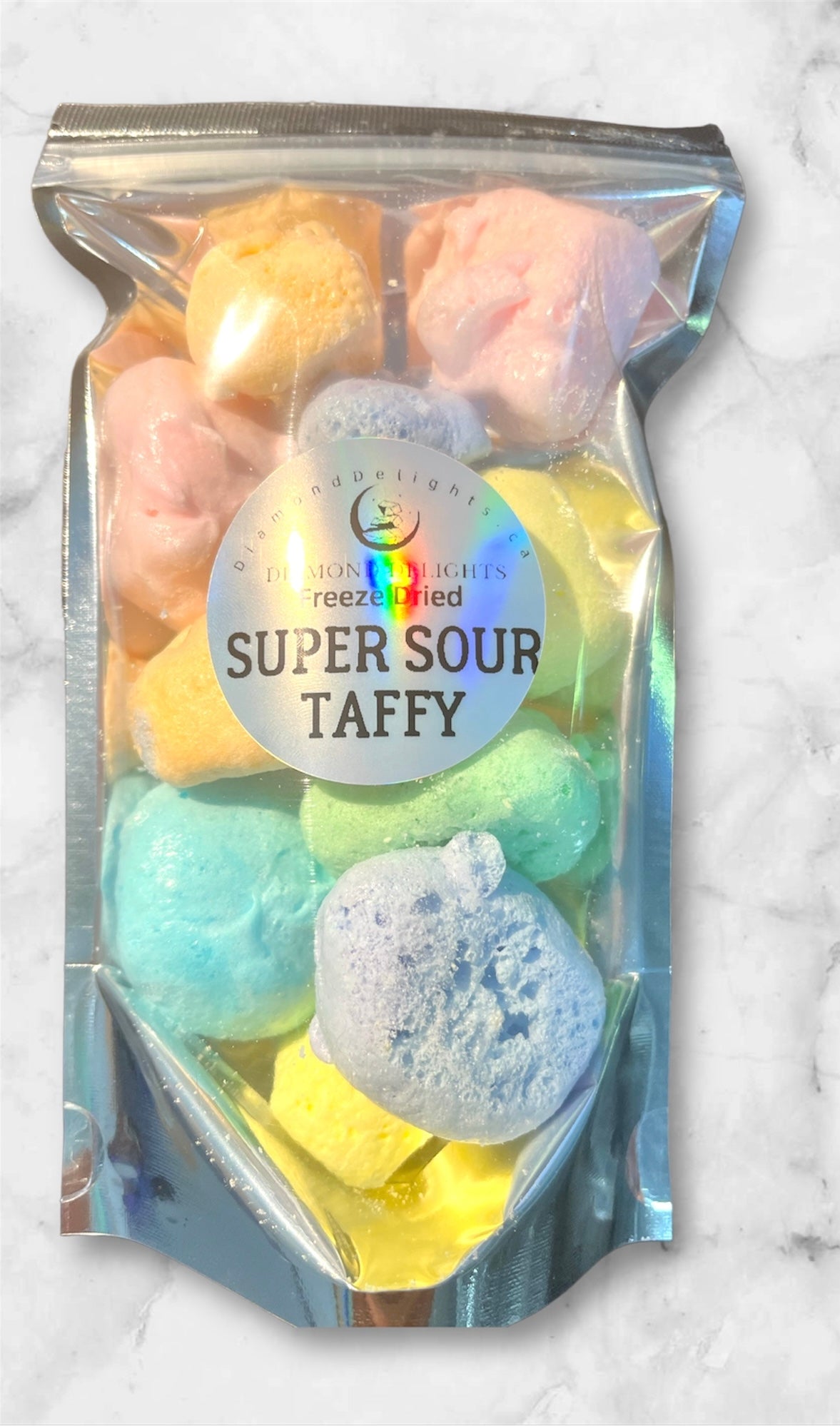 Freeze Dried SOUR Salt Water Taffy | Diamond Delights