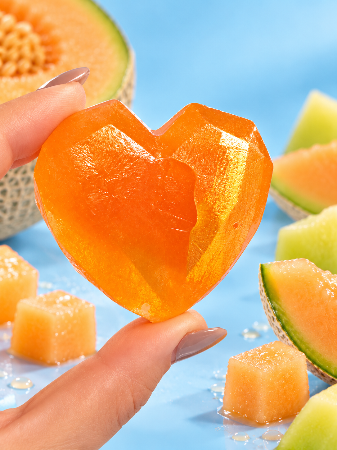 Cantaloupe Melon Mochi Crystal Candy