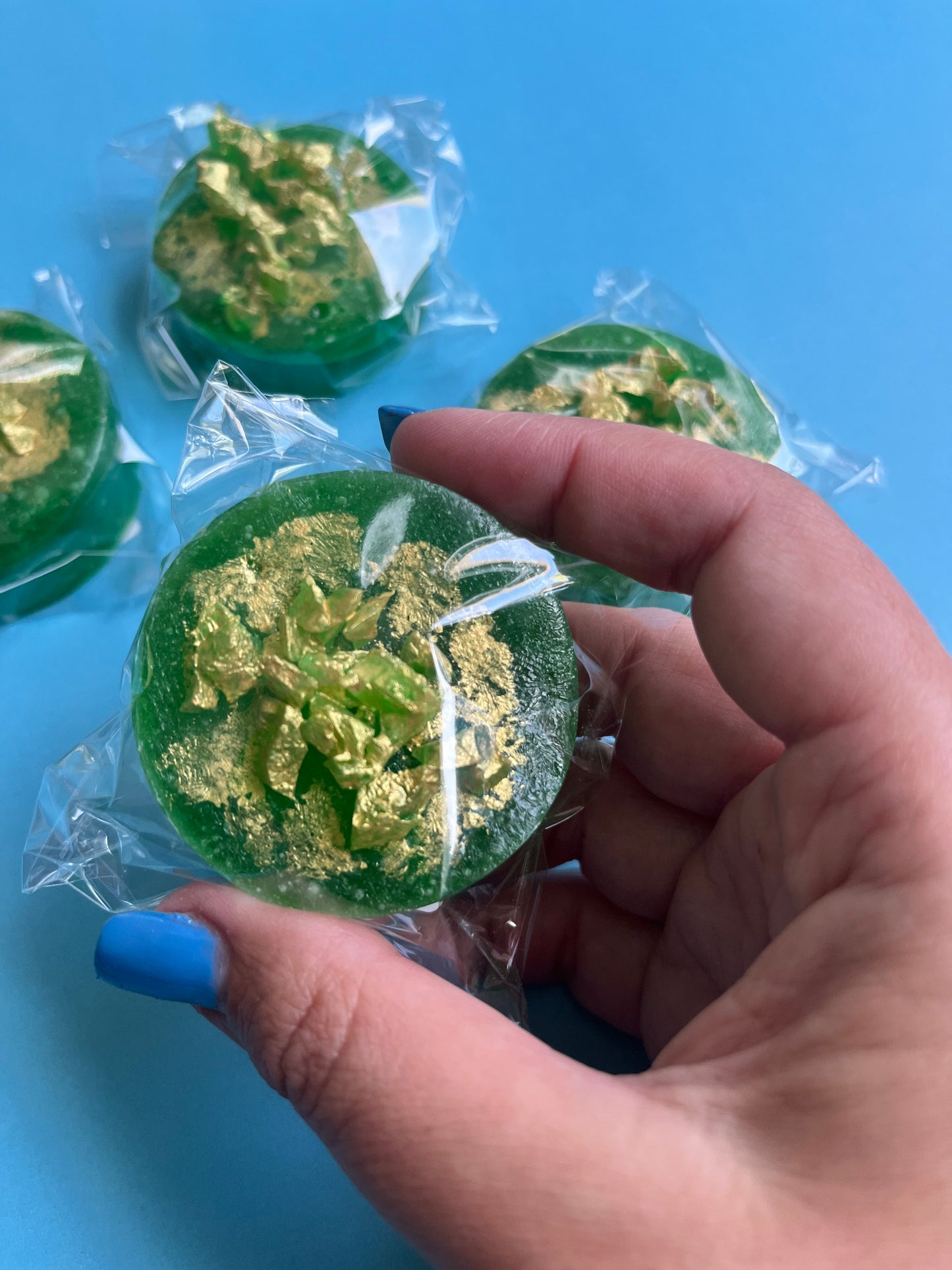 Tropical Guava Crystal Candy filled with Mango Jam. Handcrafted kohakutou with a crunchy shell and soft centre. Made by Diamond Delights