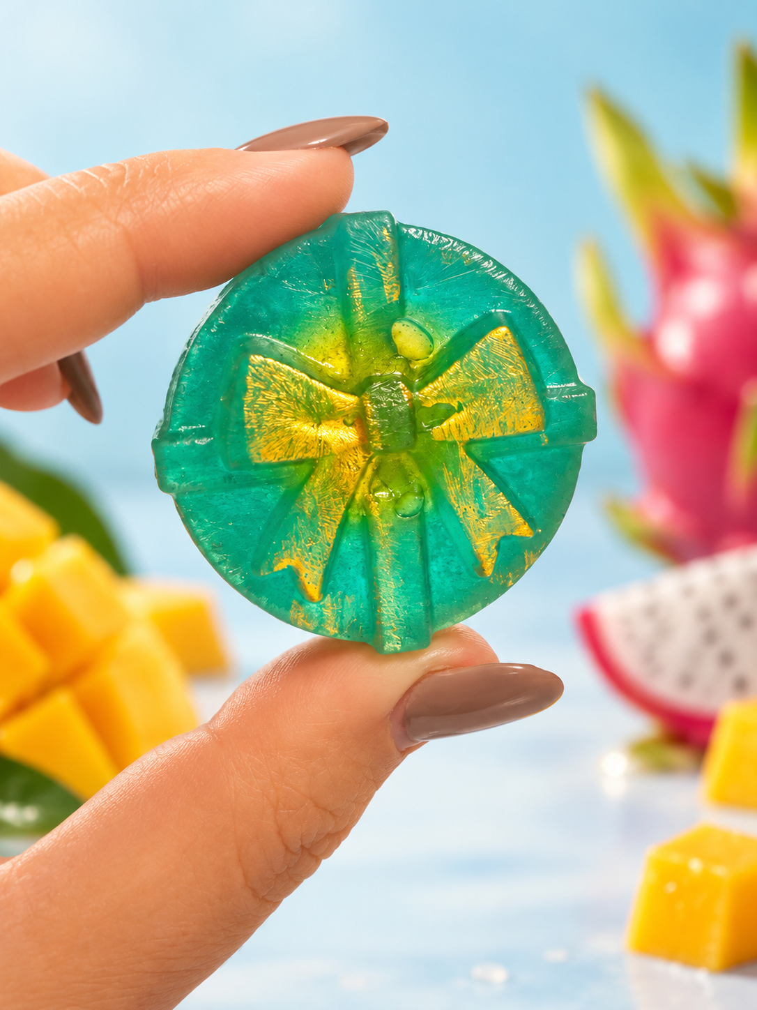 Dragonfruit with Mango Jelly Mini Crystal Candy Gem