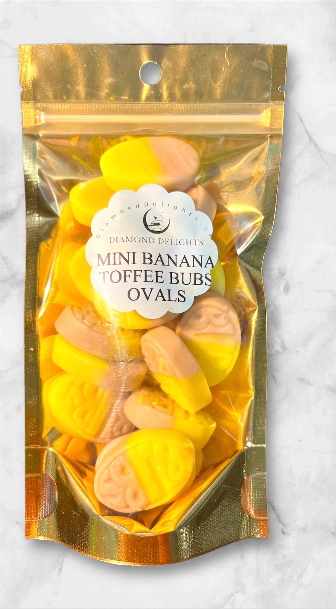 Mini BANANA CARAMEL BUBS OVALS | Diamond Delights