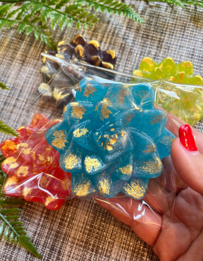 Succulent Flower Treasure Box with Gold | Diamond Delights