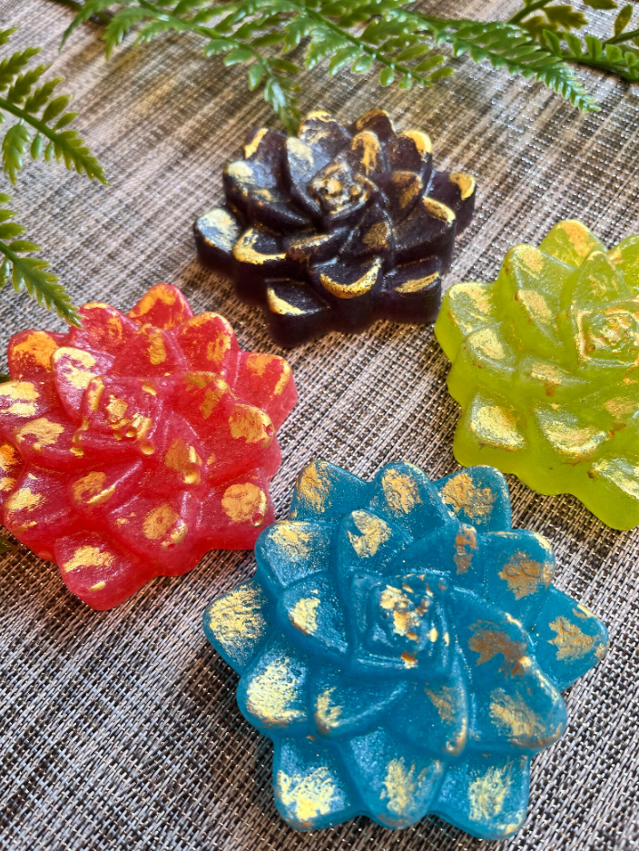 Succulent Flower Treasure Box with Gold | Diamond Delights