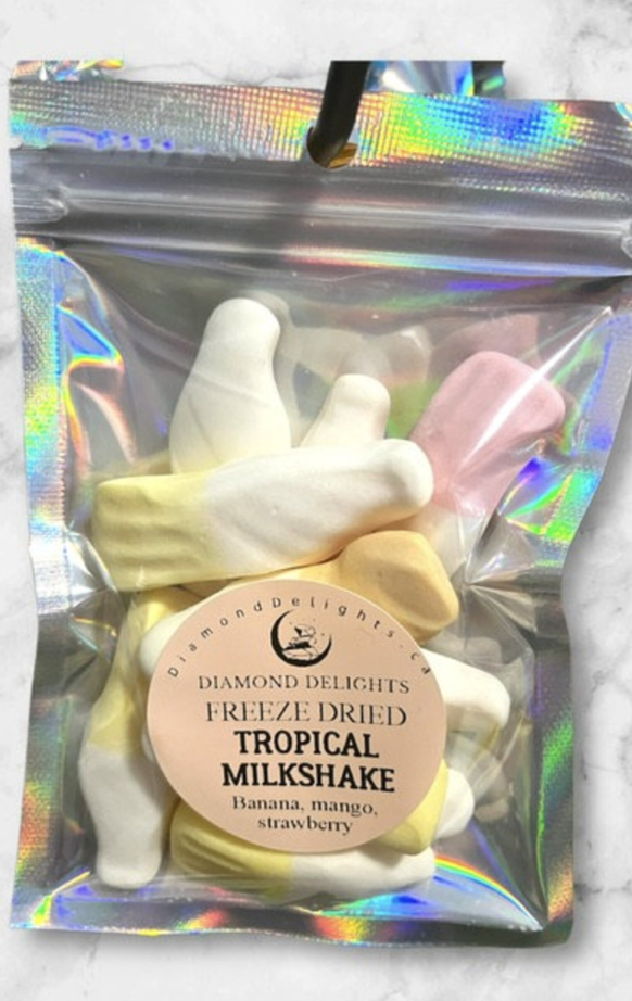 Tropical Milkshake Bottles, Strawberry/Banana/Mango | Diamond Delights