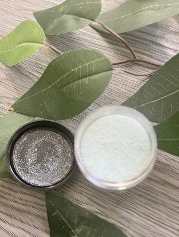 XTREME Sour glitter dip shown in clear jar with rainbow shimmer