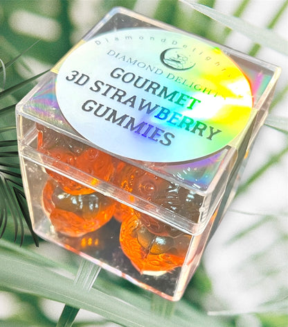 3D Strawberries Gummies Candy Cube | Diamond Delights