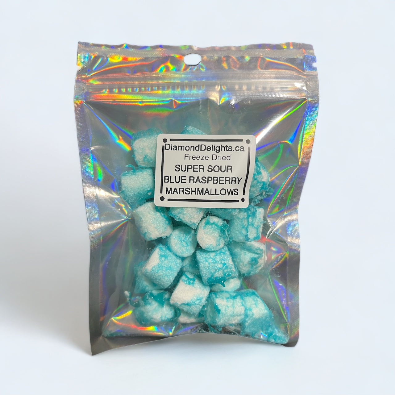 Exclusive new item: super sour (yes, these are pretty sour) blue raspberry marshmallows