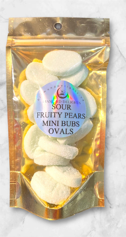 SOUR FRUITY PEARS MINI BUBS OVALS | Diamond Delights