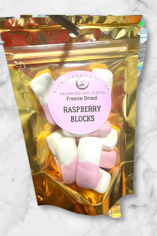 Freeze dried Raspberry Vanilla Blocks | Diamond Delights