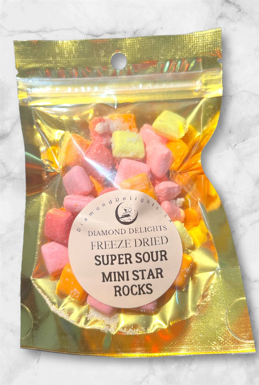 Freeze Dried Super SOUR Mini Star Rocks | Diamond Delights