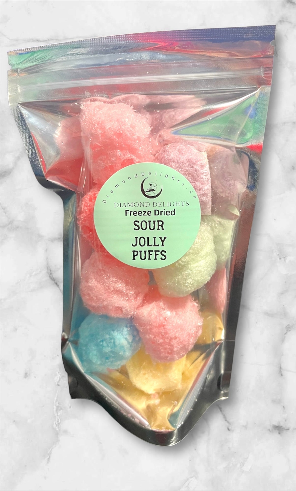 Freeze Dried SOUR Jolly Puffs | Diamond Delights