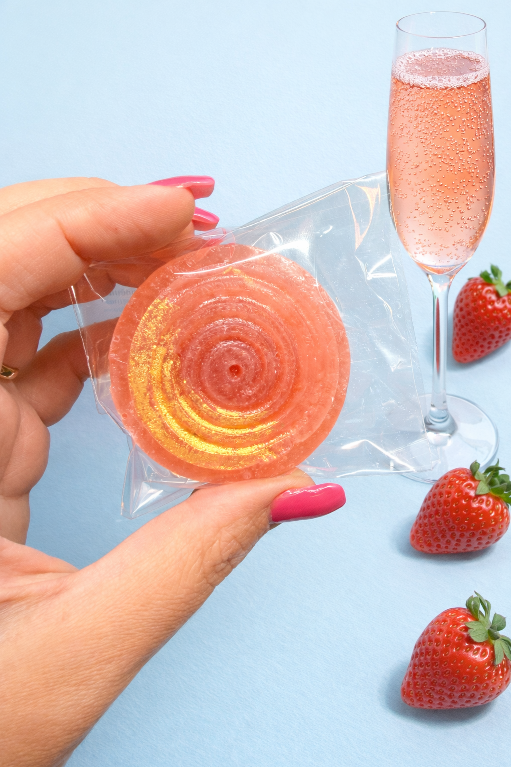 🍓✨ Pink Champagne & Strawberry Jam Crystal Candy