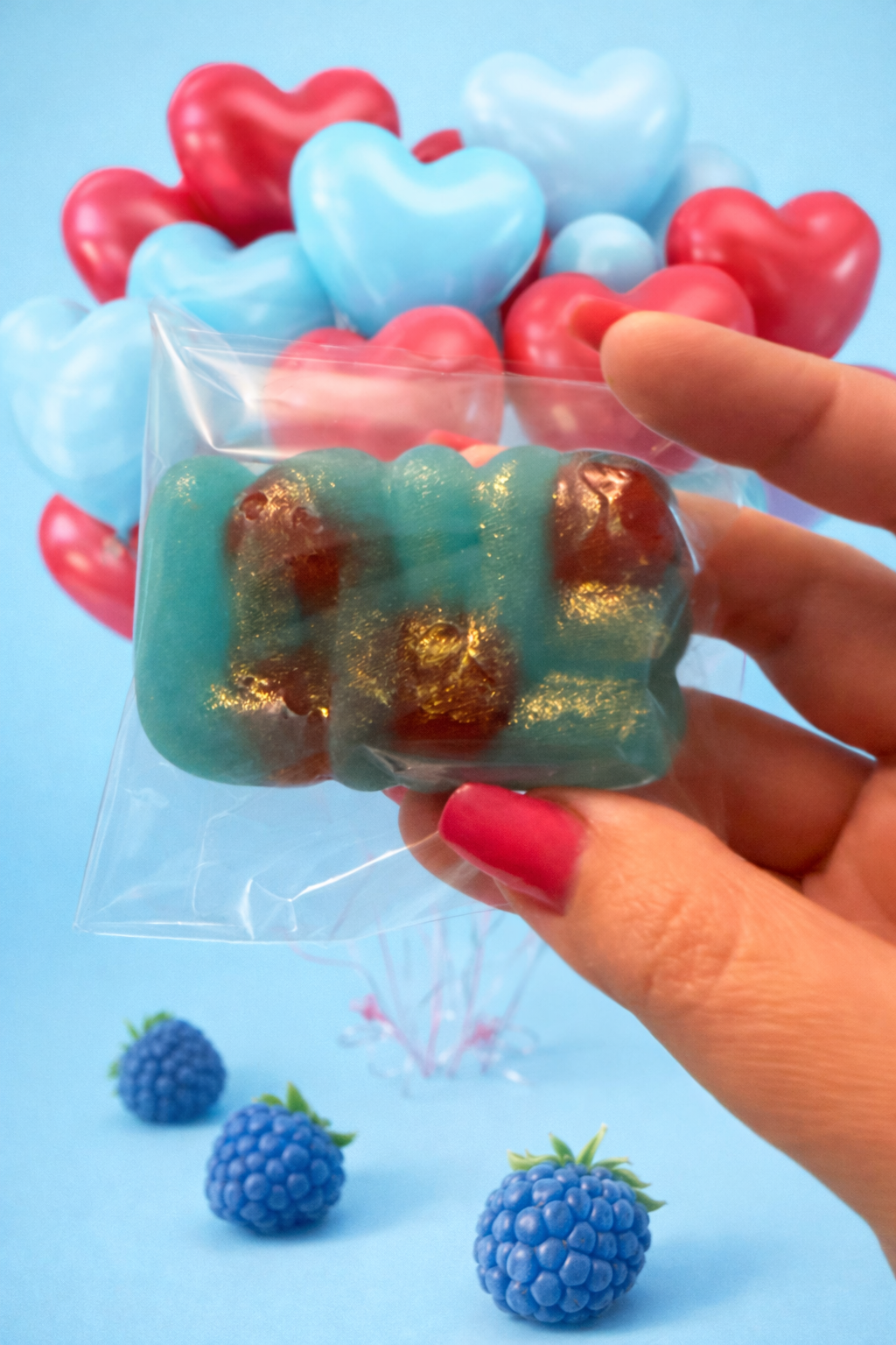 💙 Blue Raspberry Love Crystal Candy – Stuffed with Gushers 💙