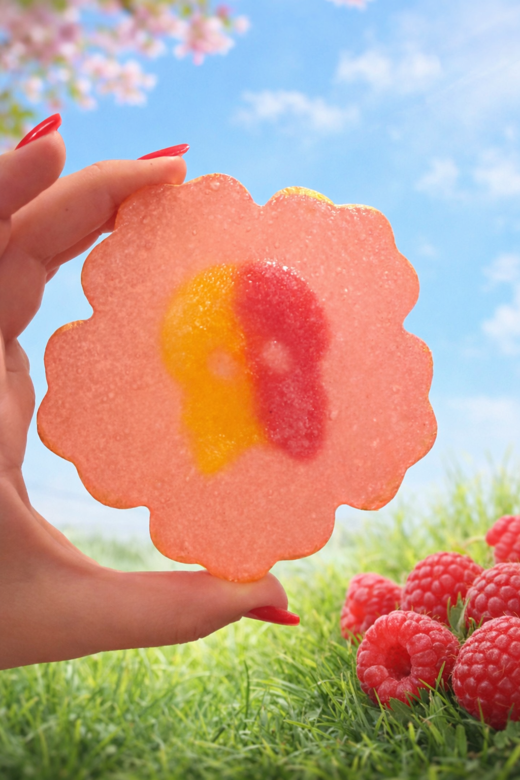 Raspberry Blossom Slice Stuffed With Lemon Raspberry Swedish Skull