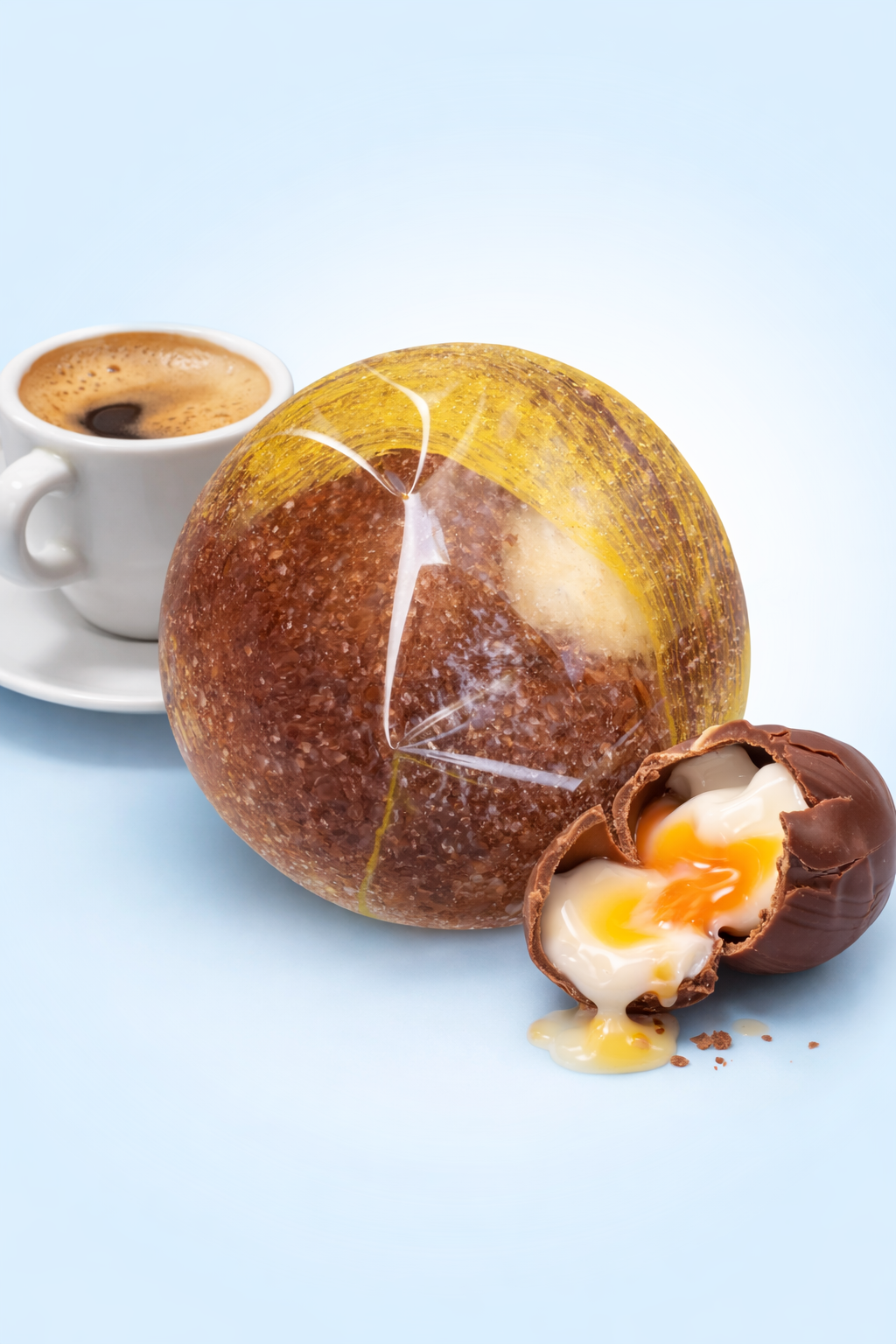 Italian Cafe Crema Crystal Candy Gem with Cadbury Cream Egg | Filled Kohakutou