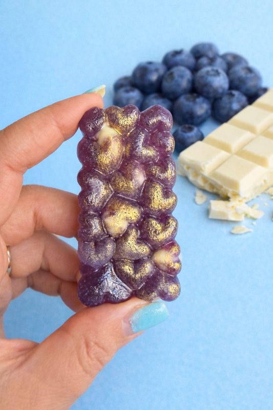 Blueberry Mini Bar with White Chocolate Chips Crystal Candy | Stuffed Kohakutou