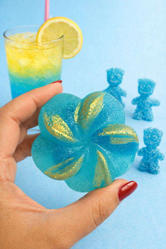 Blue Raspberry Lemonade Crystal Flower with Sour Patch Kids