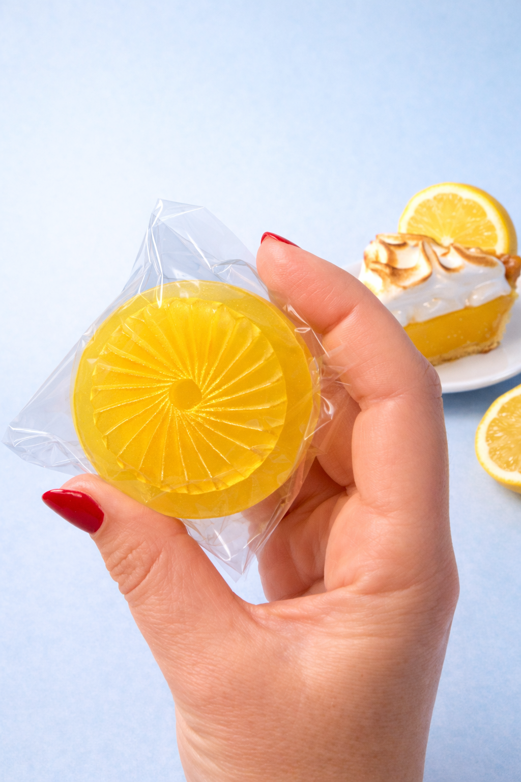 Lemon Meringue Pie Gem stuffed with Lemon Filling– Gourmet Crystal Candy | Diamond Delights