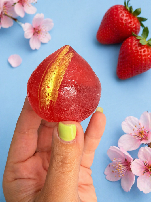 Strawberry Sakura Mochi Gem – Crystal Candy Stuffed with Sakura Mochi