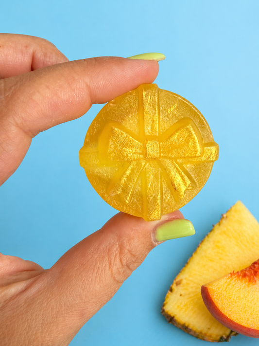 Pineapple Peach Swedish BUBs Gem with Tutti Frutti Rhombus