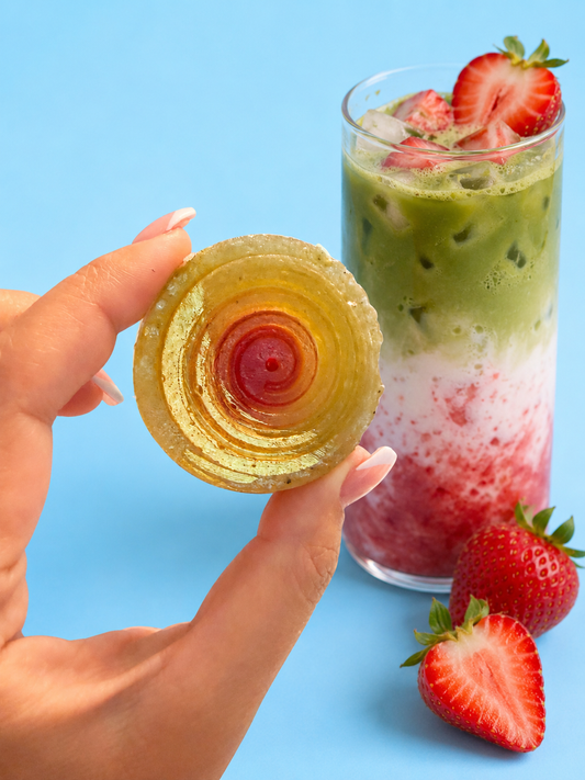 Strawberry Matcha Gem with Strawberry Filling