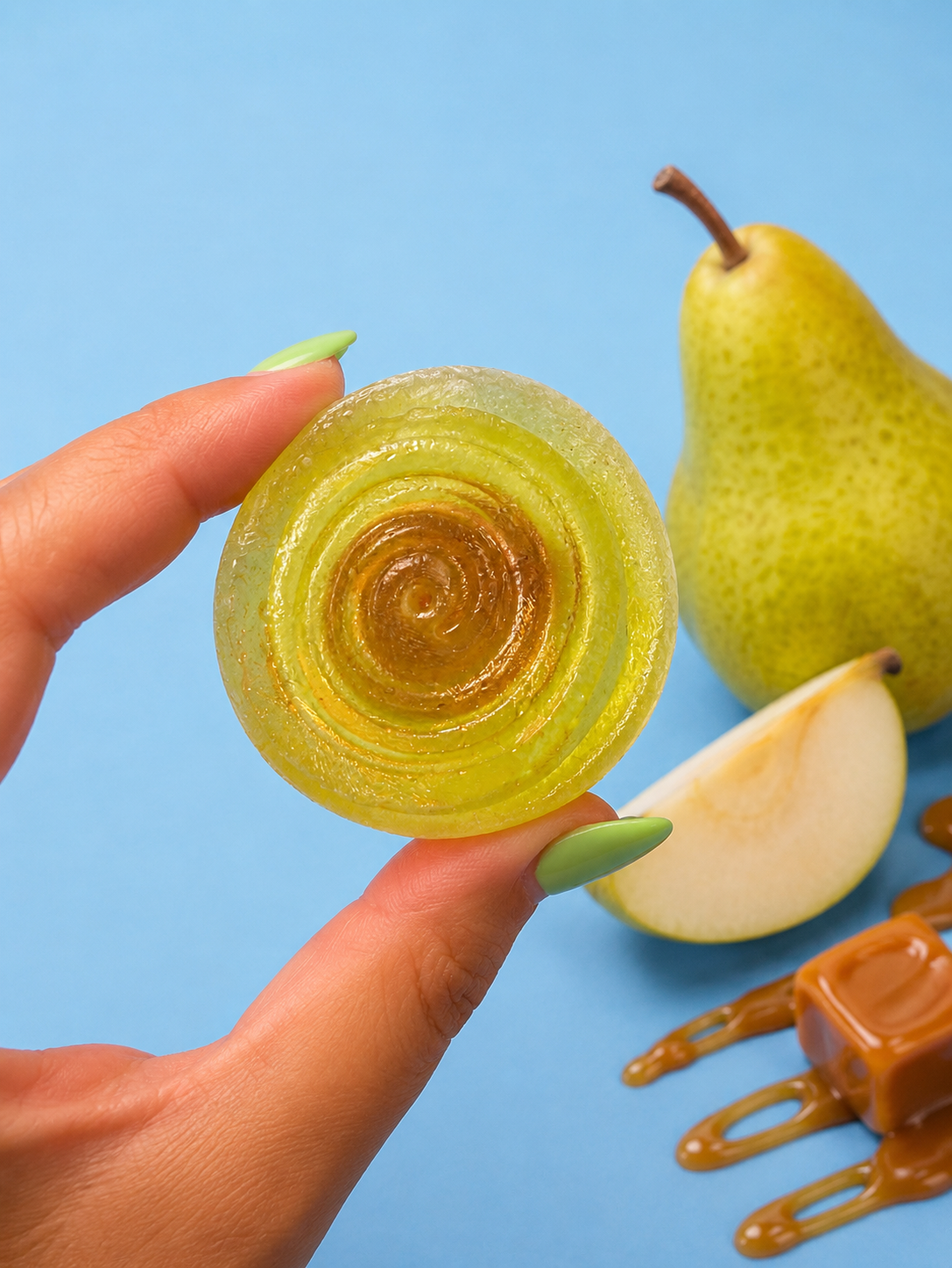 Pear Caramel Stuffed Gem 🍐✨