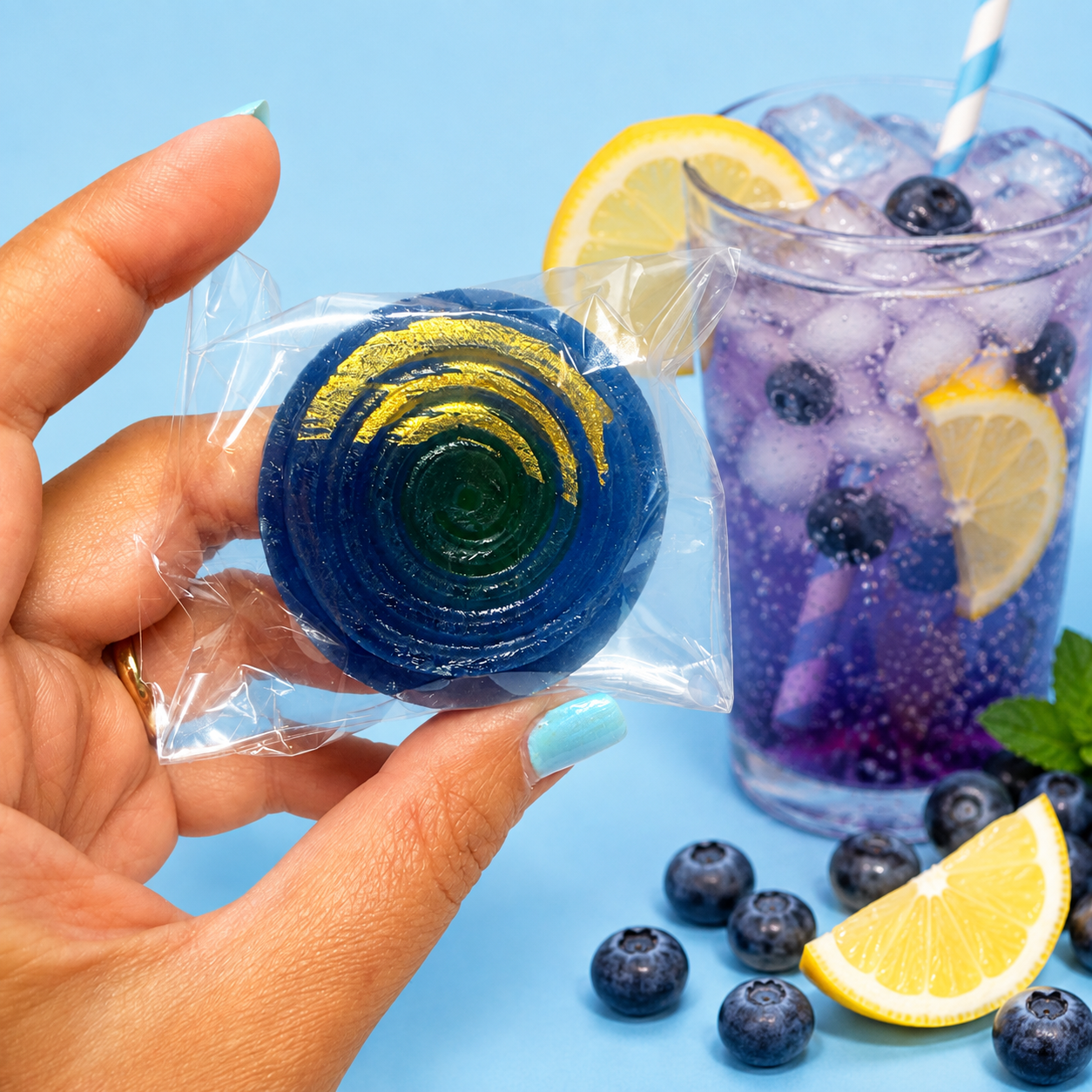 Blueberry Lemonade Stuffed Crystal Candy