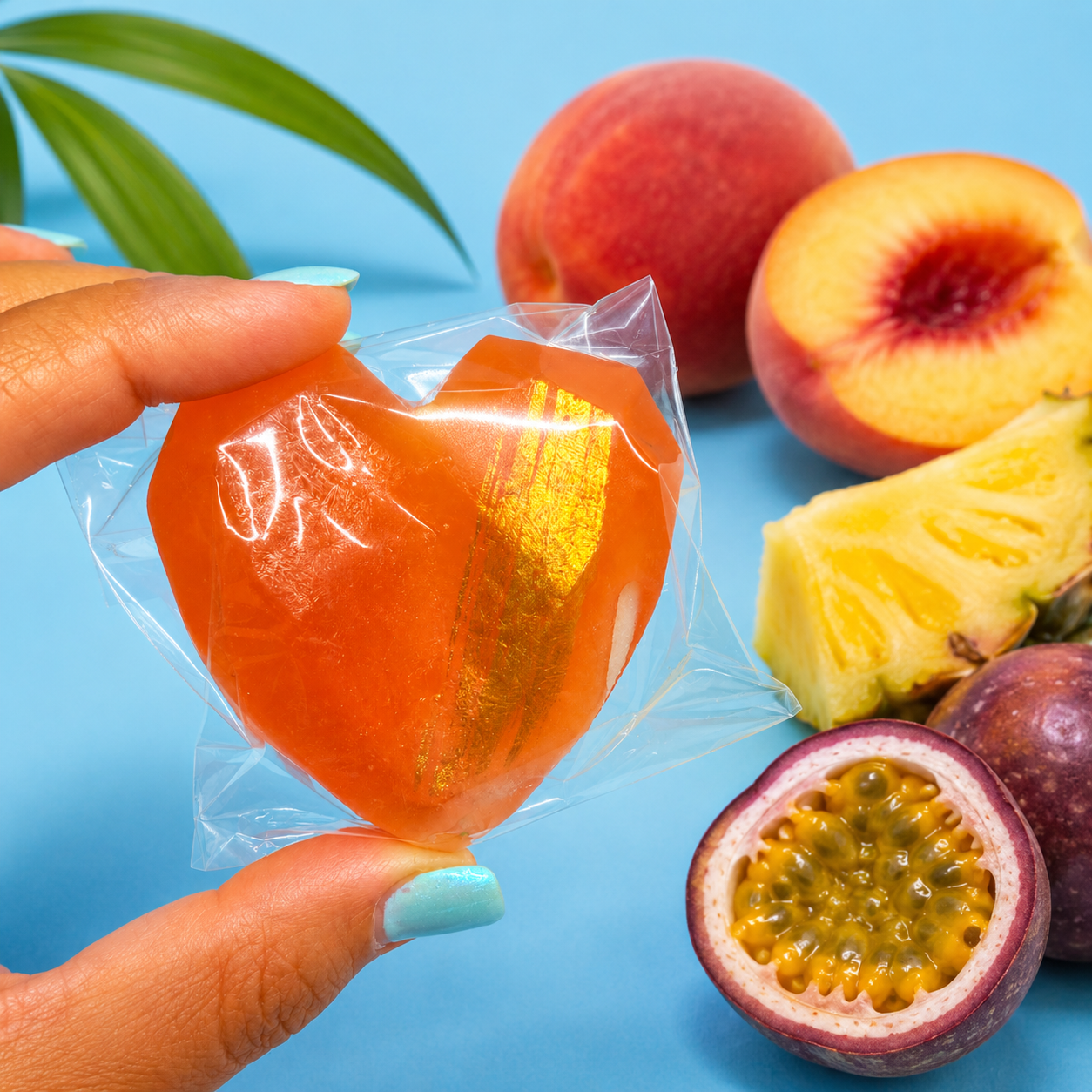 Peach Crystal Candy with Swedish Pineapple Passionfruit Aliens