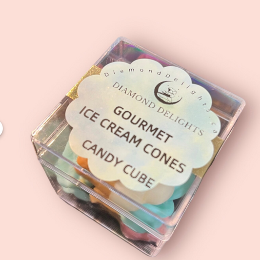 Gourmet Ice Cream Cones Gummy Candy Cube | Diamond Delights