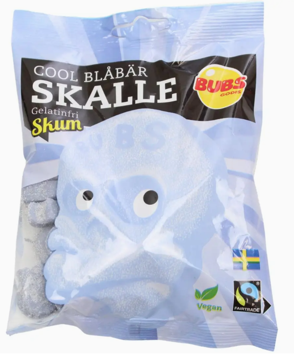 Bubs Cool Blueberry Foam Skulls 90g