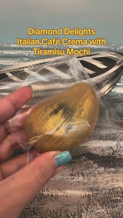 XL Italian Café Crema Crystal Candy with Tiramisu Mochi | Filled Gem